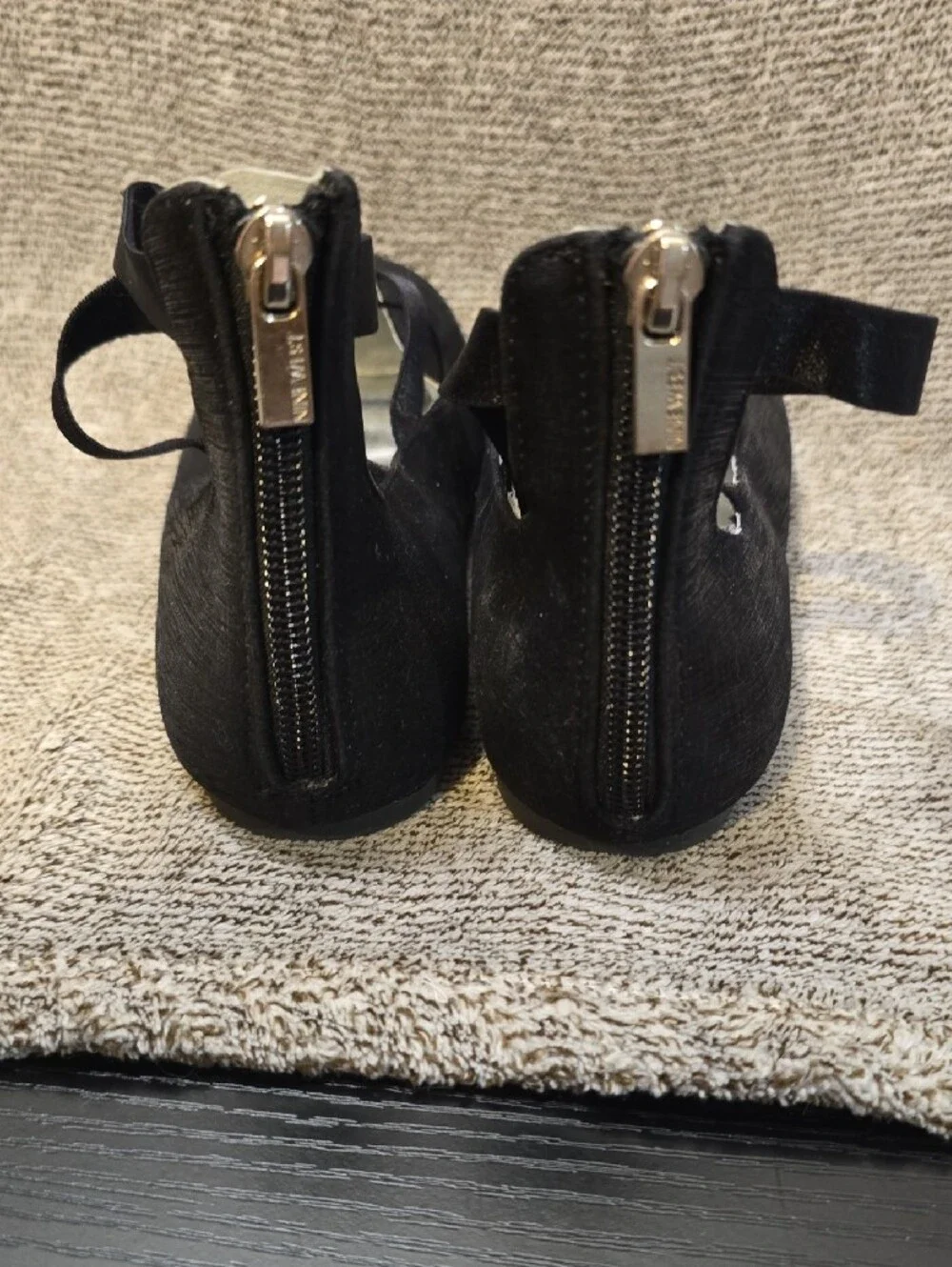 Nine West Black Ballet Flats with Crisscross Straps